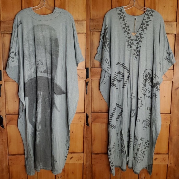 New Magnolia Pearl Veda Monarch Kaftan Sitting Bull River Caftan Dress 562 blue - Picture 3 of 16